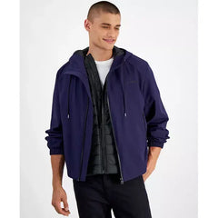 Men's Slim-Fit Lightweight Hooded Water-Repellent Windbreaker Jacket