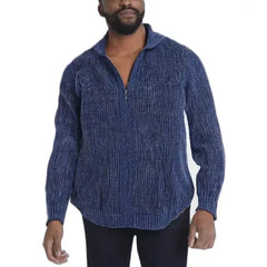 King Size Men's Big & Tall Shaker Knit Zip-Front Sweater