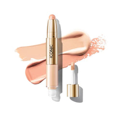 ICONIC LONDON Radiant Concealer & Brightening Duo | Creamy Liquid + Brightening Crayon Dual Ended Concealer, Cruelty Free, Vegan Makeup, 0.08 oz
