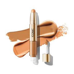 ICONIC LONDON Radiant Concealer & Brightening Duo | Creamy Liquid + Brightening Crayon Dual Ended Concealer, Cruelty Free, Vegan Makeup, 0.08 oz