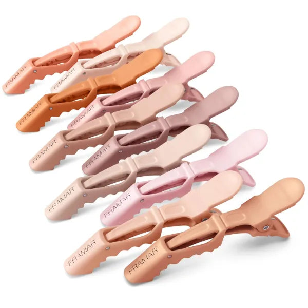 FRAMAR Neutral Alligator Clips For Hair Styling , Professional