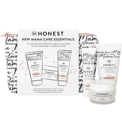 The Honest Company Mama Care Essentials Gift Set + Mama Calm Your Nip Balm | Postpartum Hospital Bag Must Haves | Travel Size Skincare Set with Reusable Pouch | Soothing Nipple Cream for Nursing