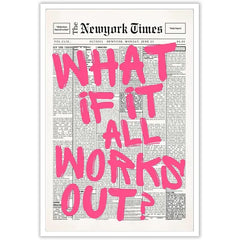 Drimiler Retro Black And White Newspaper Poster What If It All Works Out Canvas Wall Art Positive Affirming Quote Minimalist Prints Painting For Home Bedroom Dorm Wall Decor 8x12in Unframed