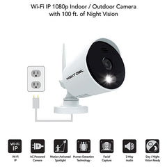 Night Owl 1080P HD Wi-Fi IP Camera With Spotlight (WM-Cam-WNP2LBU) White