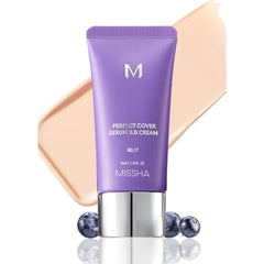 MISSHA M PERFECT Cover Serum BB Cream, Skin Tint, Tinted Moisturizer, Skin Care Foundation Makeup, Superfood Complex, Glass Skin, 1.18 Fl oz
