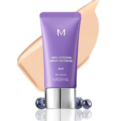 MISSHA M PERFECT Cover Serum BB Cream, Skin Tint, Tinted Moisturizer, Skin Care Foundation Makeup, Superfood Complex, Glass Skin, 1.18 Fl oz