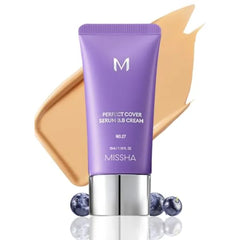 MISSHA M PERFECT Cover Serum BB Cream, Skin Tint, Tinted Moisturizer, Skin Care Foundation Makeup, Superfood Complex, Glass Skin, 1.18 Fl oz