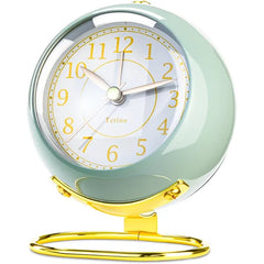 Tetino Analog Alarm Clocks,Desk Clock Aesthetic Retro Cute,Room Decoration,Small Clock with Night Light,Silent Non Ticking,Battery Powered,Clocks for Kids,Bedroom,Travel,Kitchen,Bedside Decor