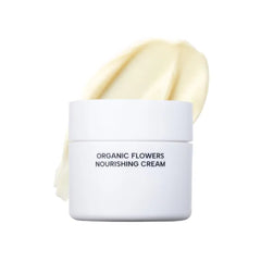 Whamisa Organic Flowers Cream 95.2% Organic, Waterless Formula, Fermented Postbiotic for Deep Hydration & Soothing, Moisturizing, Korean Skin Care (50ml)