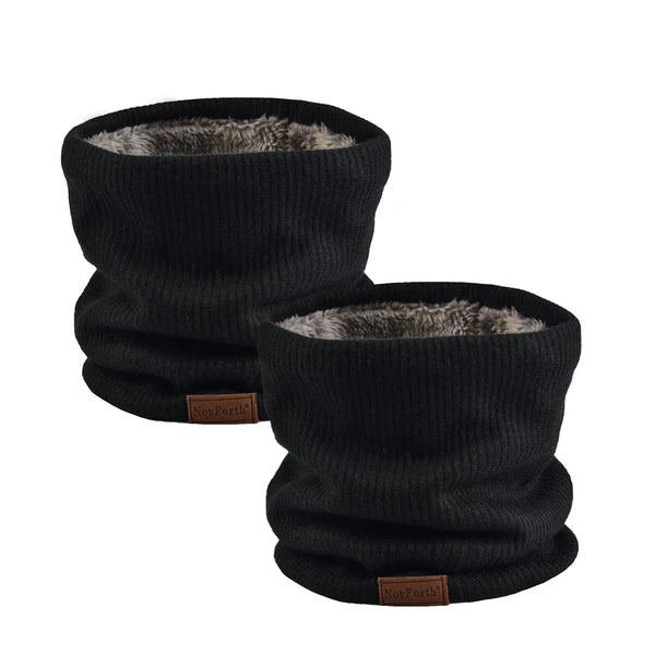 NovForth 2-Pack Winter Neck Warmer & Ski Gaiter Scarf for Men & Women, Fleece Lined Double Layer Face Mask