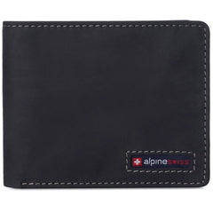 Alpine Swiss Men's Leather RFID Bifold Wallet - 2 ID Windows & Divided Bill Section