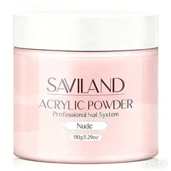 SAVILAND Clear Acrylic Powder 5.29OZ Large Capacity Bubble Free Acrylic Nail Powder Beginner Friendly Long Lasting Chip Resistant Professional Nail Powder for French Manicure Nail Carving