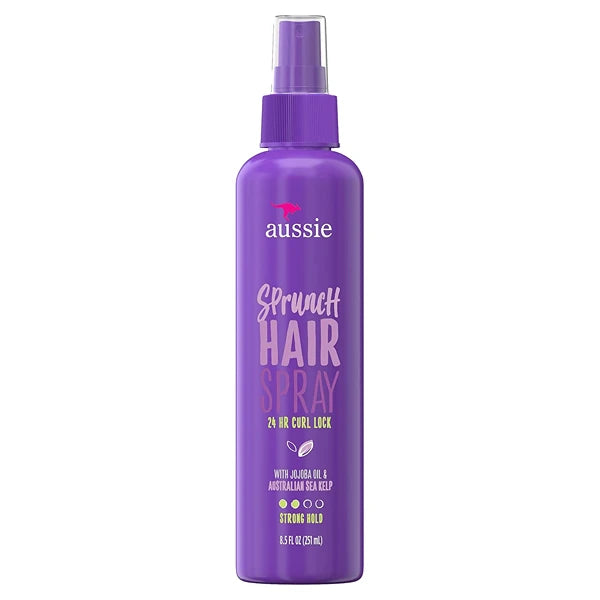 Aussie Non-Aerosol Hairspray with Jojoba Oil & Sea Kelp, 8.5 Fl Oz (Pack of 3) – Long-Lasting Hold & Natural Shine, Perfect for Scrunching & Texturizing