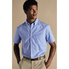 Charles Tyrwhitt Men's Slim Fit Button-Down Short Sleeve Shirt