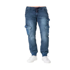 Level 7 Men's Premium Knit Denim Jogger Jeans with Cargo Pocket