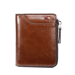 Oceantree PU Leather Front Pocket Wallet for Men - RFID Blocking Bifold with Zip & Card Holder
