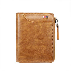 Oceantree PU Leather Front Pocket Wallet for Men - RFID Blocking Bifold with Zip & Card Holder