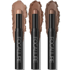 FOCALLURE 3 Pcs Cream Eyeshadow Sticks, Shimmer Eyeshadow Pencil Crayons, High Pigmented Crease-proof Eye Shadow Brightener Sets, Long Lasting Eye Shadow Highlighter