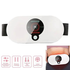 Hinzonek Portable Cordless Heating Pad - Waist Massage Belt with 9 Modes & 3 Heat Levels - White