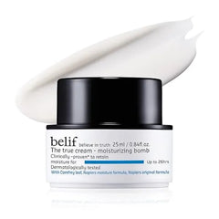 belif Moisturizing Bomb Daily Ceramide Moisturizer with Peptide & Squalane, 48hr Hydration & Anti Aging Cream, Milky & Lightweight, Restores Skin Barrier, Korean Skincare, 0.84 fl oz (25ml)