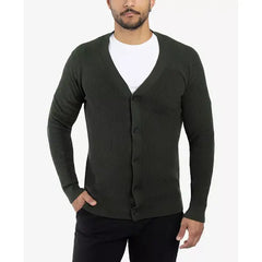 X-Ray Men's Basic Ribbed Cardigan