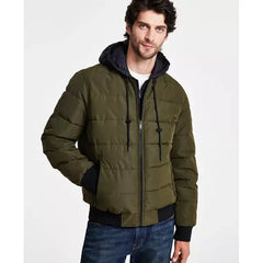 Men's Hooded Puffer Bomber Jacket