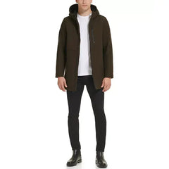 Men's Wool Melton Polyurethane Piping Detail Coat