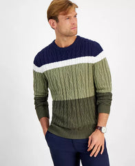 Club Room Men's Color blocked Cable Sweater