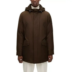 Men's Down-Filled Logo Patch Hooded Jacket