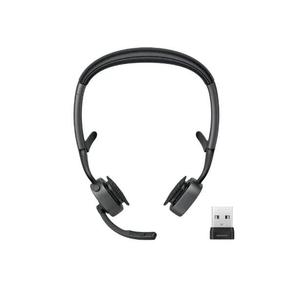 Shokz OpenMeet 2 UC – Open-Ear Wireless Bone Conduction Headset with AI Noise-Cancelling Mic, USB-A Adapter