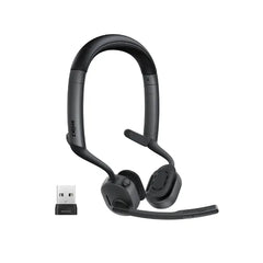 Shokz OpenMeet 2 UC – Open-Ear Wireless Bone Conduction Headset with AI Noise-Cancelling Mic, USB-A Adapter