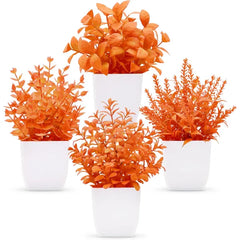 Der Rose 4 Pack 7 Mini Fake Plants, Artificial Plants for Bathroom Decor