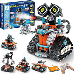 Sillbird Robot Building Kit with Remote Control for Boys Ages 8-14, STEM Coding Robotics Technic Toy Birthday Creative Gifts for Kids, Buildable 5in1 Models with 473 Pieces