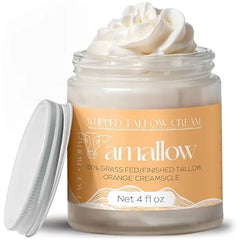 Amallow 100% Grass Fed Beef Tallow for Skin Care Face + Body Whipped Moisturizer for Sensitive Skin Natural Lotion, 4 FL. oz