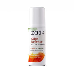 Zatik Naturals Odor Defense Roll-On Deodorant, 3 fl oz (90mL) – Aluminum-Free, Paraben-Free, Non-Toxic, Cruelty-Free Vegan, pH Balanced & Biodegradable Natural Deodorant – Lavender & Moringa, Orange & Vetiver, Unscented Herbal