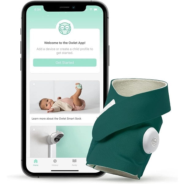Owlet Baby Monitor Smart Sock 3 iOS and Android Compatible(BM06N55BBYG) - Deep Sea Green