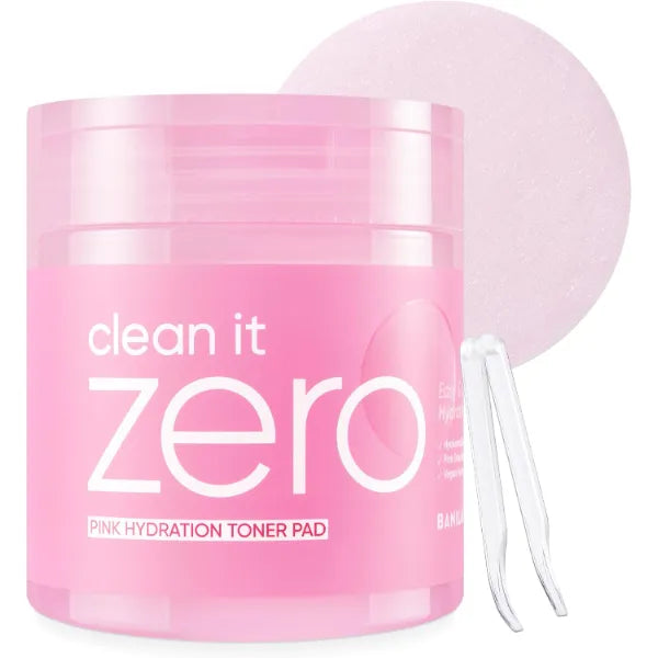 BANILA CO Clean it Zero Pink Hydration Toner Pad Hyaluronic Vegan Korean 3 Layered Pads Hyaluronic Acids and Vitamin Complex to Moisturize and Soothe Skin