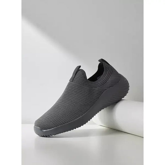 Textured | Slip-On Sports Shoes - Gray