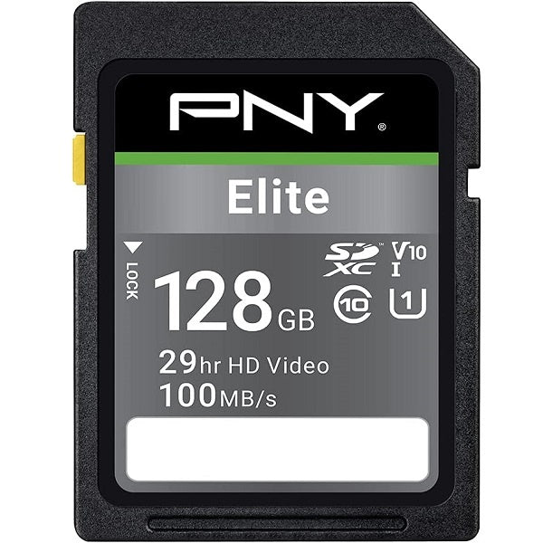 PNY SD Elite Memory Card 100MB/S 128GB