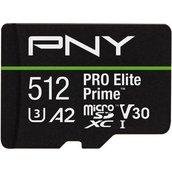 PNY Pro Elite Prime MicroSDXC Memory Card with Adapter 200MB/S - 512GB
