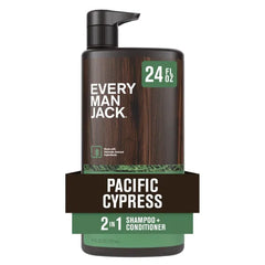 Every Man Jack 2-in-1 Daily Shampoo + Conditioner | Nourishing For All Hair Types, Naturally Derived, Cruelty-Free Shampoo and Conditioner Set for Men - 24oz