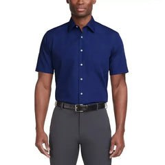 Van Heusen Poplin Solid Short-Sleeve Dress Shirt