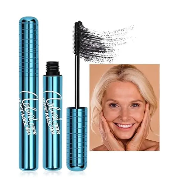 BANGFENG Mascara for Older Women 60 Plus Volumizing Waterproof Hypoallergenic Black Mascara for Thinning Lashes & Sensitive Eyes, Smudge Proof Formula