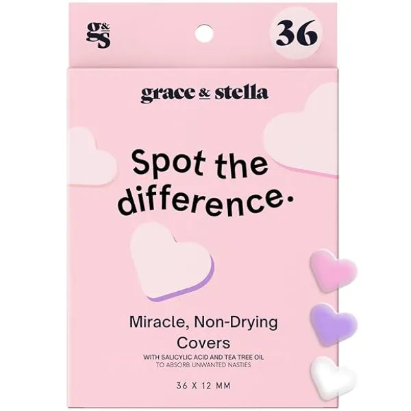 grace & stella Award Winning Pore Strip Pimple Patches for Face Heart Hydrocolloid Zit Stickers that Help Soothe & Conceal Breakouts Cute Patches Dermatologist Tested.