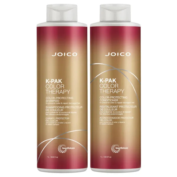 Joico K-PAK Color Therapy Color-Protecting Shampoo & Conditioner Set | For Color-Treated Hair | Boost Shine | Improve Elasticity | Repair Breakage | Rebuild Damaged Hair | With Keratin & Argan Oil