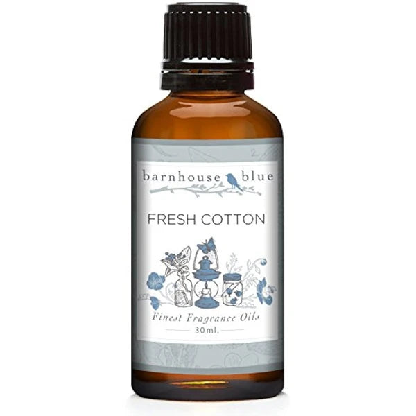 Barnhouse Blue Fresh Cotton 30ml Premium Fragrance Oil - For Candle, Soap Making, Aromatherapy, Diffusers, Home Care, & Humidifiers