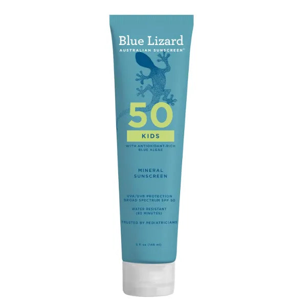 BLUE LIZARD Kids Mineral SPF 50 Sunscreen Lotion – 100% Mineral, Fragrance-Free & Paraben-Free Children’s Sunscreen (5 fl oz)
