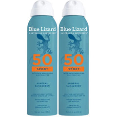 BLUE LIZARD Sport Mineral Sunscreen Spray SPF 50+ – Zinc Oxide Broad Spectrum UVA/UVB Protection, Water-Resistant, Vegan 5 (fl Oz)