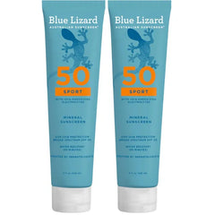 BLUE LIZARD Sport Mineral SPF 50 Lotion – 100% Mineral Sunscreen for Athletes, Fragrance-Free, Paraben-Free & Vegan (5 fl oz)