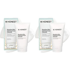 Honest Beauty Sensitive Skin Calming Cream Cleanser, Gently Cleanses Hydrates Calms, Hypoallergenic, Fragrance-Free, Vegan, 4 fl oz